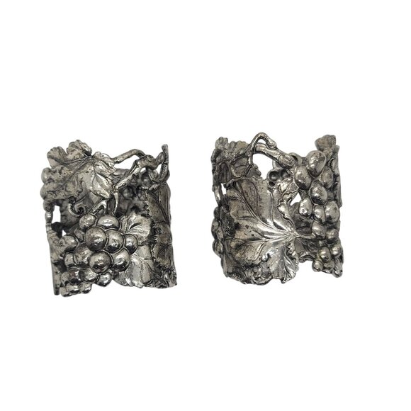 Arthur Court Vintage Silver tone Grapevine & Leaf Votive Holder Set Of 2 yr 2000 - Picture 2 of 9